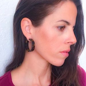 38mm Tortoise hoops earrings